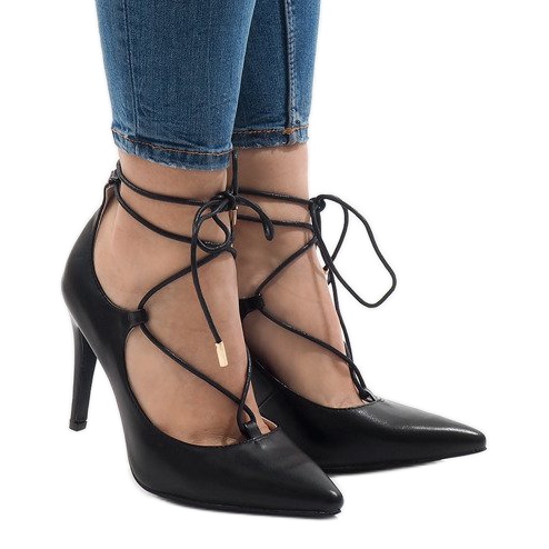 Décolleté nere su tacco 4524-1A nero 2
