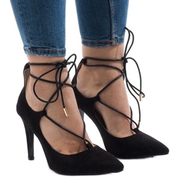 Décolleté nere su tacco 4524-1 nero 1