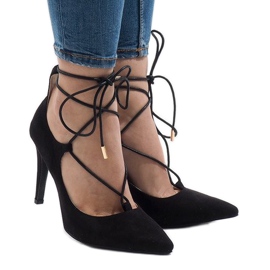 Décolleté nere su tacco 4524-1 nero 2