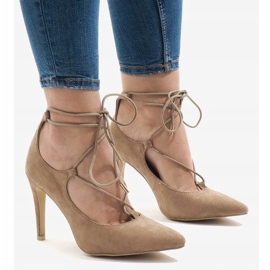 Décolleté beige su tacco 4524-14 1