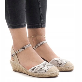 Sandali con zeppa serpente espadrillas LLI-3M88-51 multicolore 1