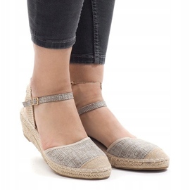 Sandali con zeppa grigi espadrillas LLI-3M88-7 grigio 2