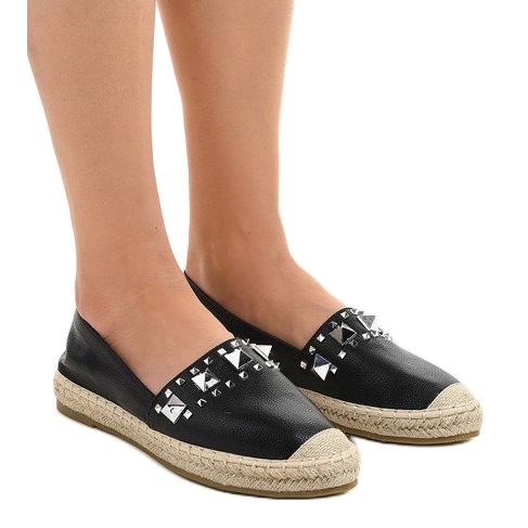 Espadrillas nere con borchie 1706 nero 1