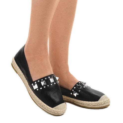 Espadrillas nere con borchie 1706 nero 2