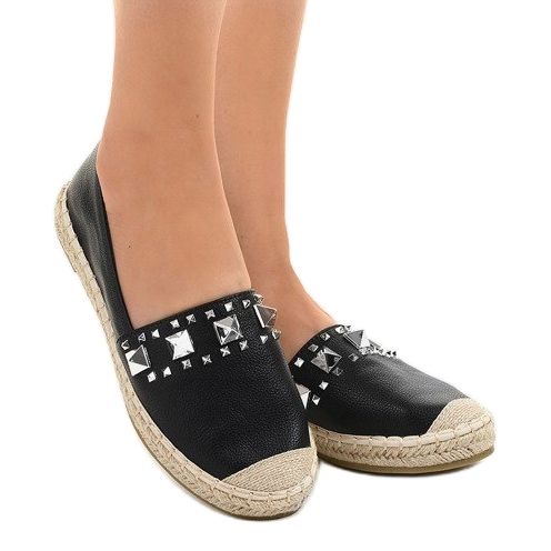 Espadrillas nere con borchie LX-206 nero 2