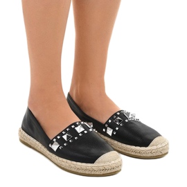 Espadrillas nere con borchie LX-206 nero 1