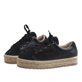 Espadrillas nere LX-07 allacciate nero 2