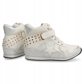 Sneakers sportive con zeppa 308 bianche bianca 1