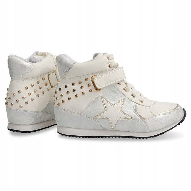 Sneakers sportive con zeppa 308 bianche bianca 1