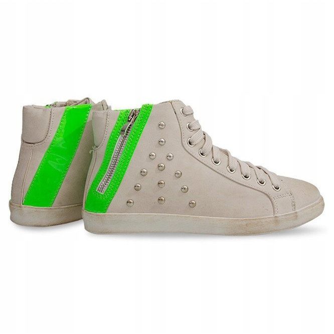 Sneakers Alte Con Borchie F16 Beige 1