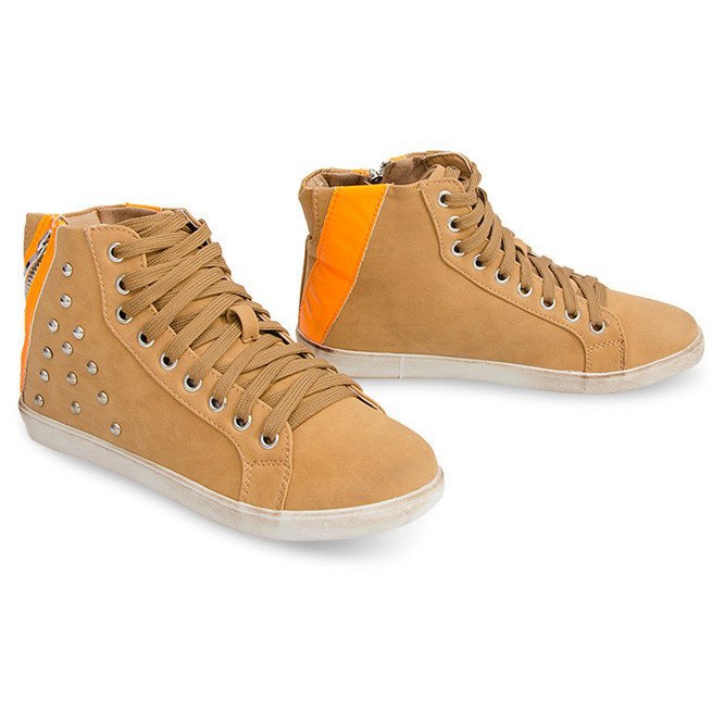 Sneakers Alte Con Borchie 6573 Camel marrone multicolore 1