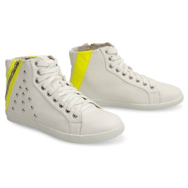 Sneakers Alte Con Borchie 6573 Bianco 1