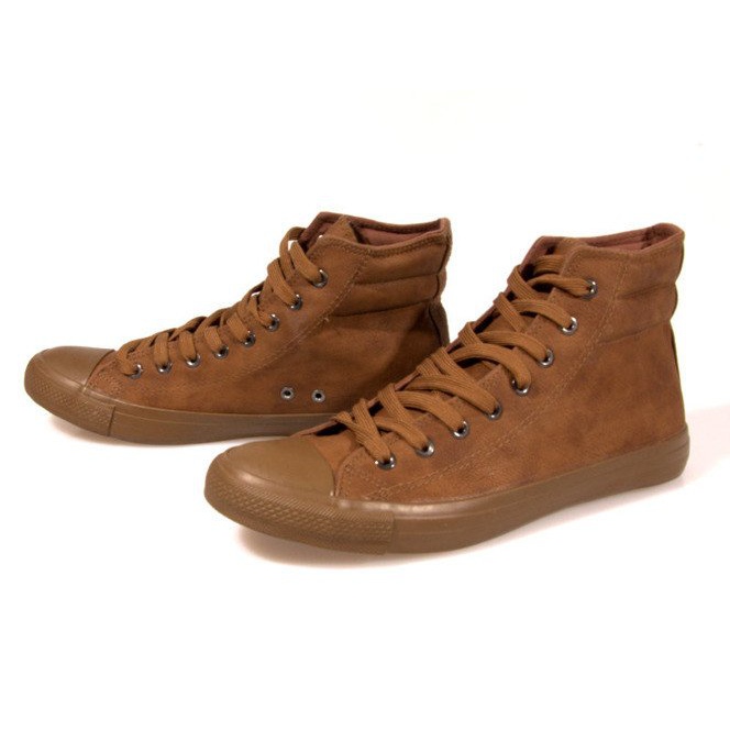 Sneakers Alte In Pelle 202 Cammello marrone 2