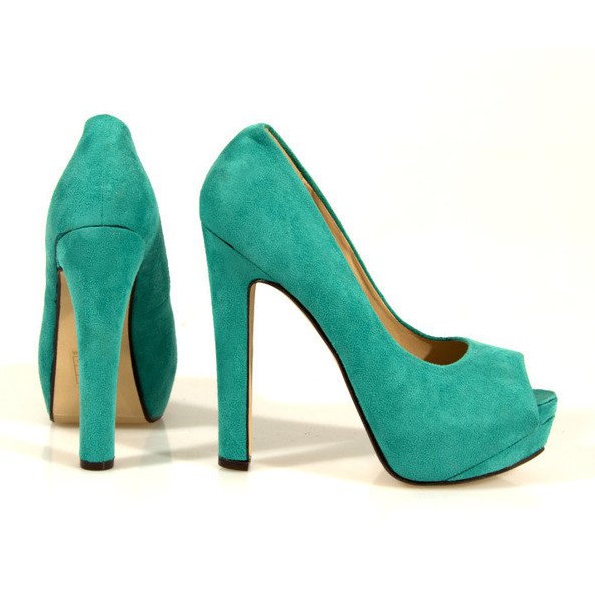 Décolleté in camoscio 023 Menta verde 1