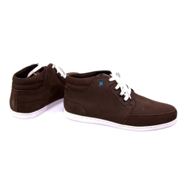 Sneakers alte in pelle marrone medio 1