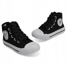 Sneakers alte per bambini Y1312 nere nero 1