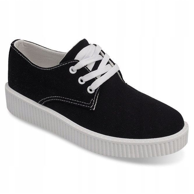 Sneakers nere creepers BK-15 stringate nero 1
