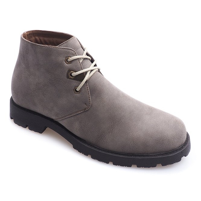Scarpe stringate alte 81909 Taupe grigio 1