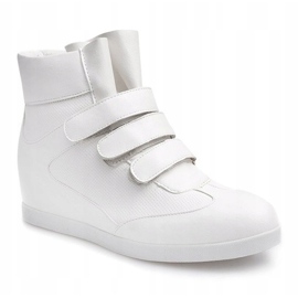 Sneakers con zeppa alla moda JT3 bianche bianco 1