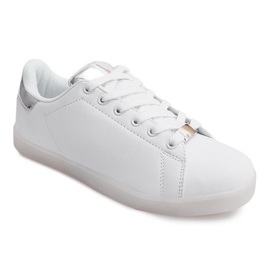 Sneakers luminose 89-W19 bianche bianco 1