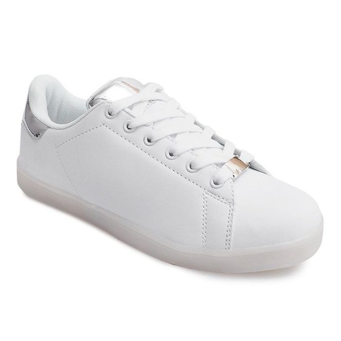 Sneakers luminose 89-W19 bianche bianca 1