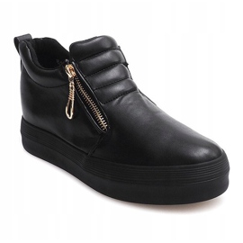 Sneakers con zeppa alta Creepers H42 Nero 1