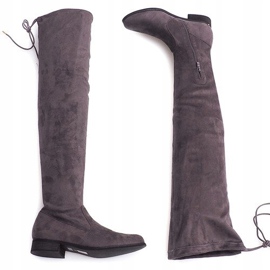 Stivali Alti Scamosciati Lycra 3037 Grigio 1