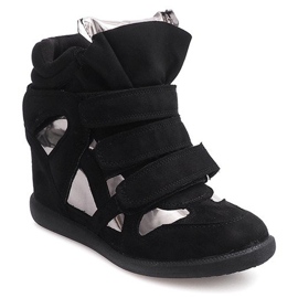 Sneakers Con Zeppa Con Velcro 6041 Nere nero 1