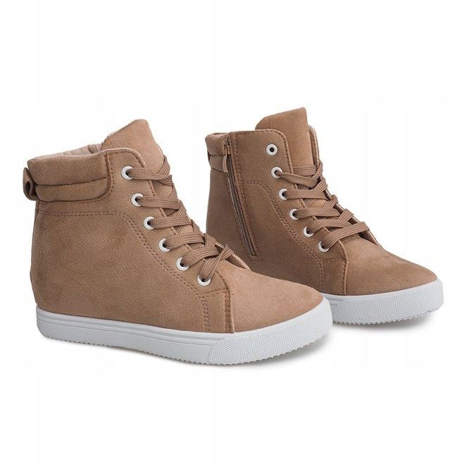 Sneakers con zeppa TL089 Beige 1