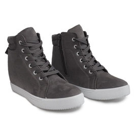 Sneakers con zeppa TL089 Grigie grigio 1
