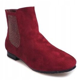Stivaletti in pelle scamosciata Jodhpur 7-133 Claret rosso 2