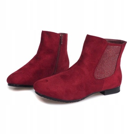 Stivaletti in pelle scamosciata Jodhpur 7-133 Claret rosso 1