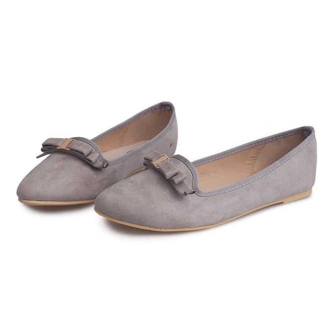 Ballerine Scamosciate Con Fiocco 1188-5 Grigio 1