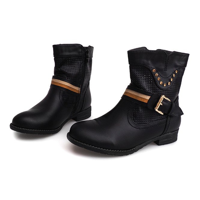 Stivaletti traforati Cowboy HC230 Nero 1
