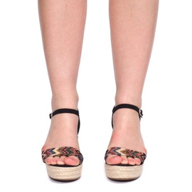 Sandali con zeppa 100-540 Nero 2