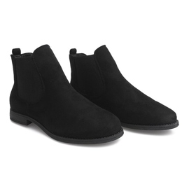 Stivaletti in pelle scamosciata Stivali Jodhpur B2814-KB Nero 1