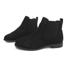 Stivaletti in pelle scamosciata Stivali Jodhpur B2814-KB Nero 2