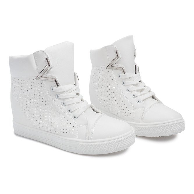 Sneakers con zeppa 29332-2 Bianco 2