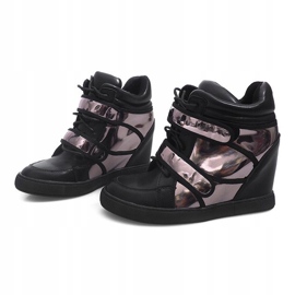 Sneakers con zeppa R5060-4 Nere nero 1