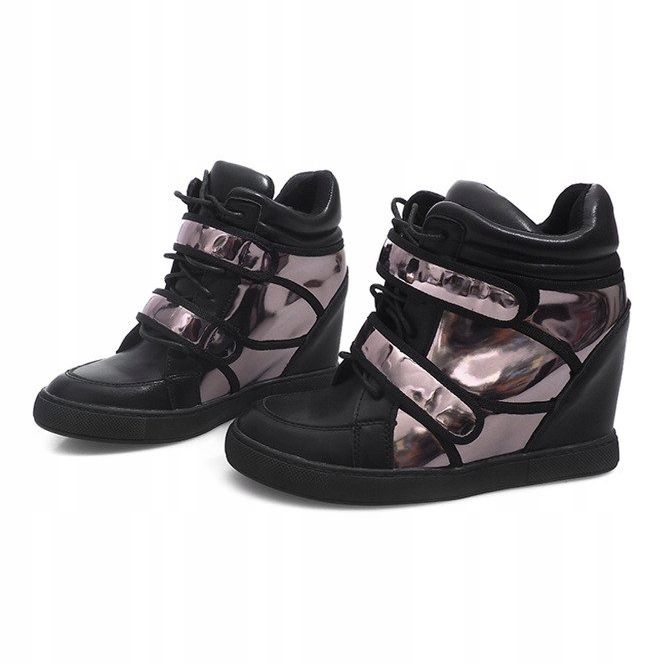 Sneakers con zeppa R5060-4 Nere nero 1