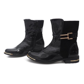 Stivali traforati Galosce laccate 6759-1 Nero 1