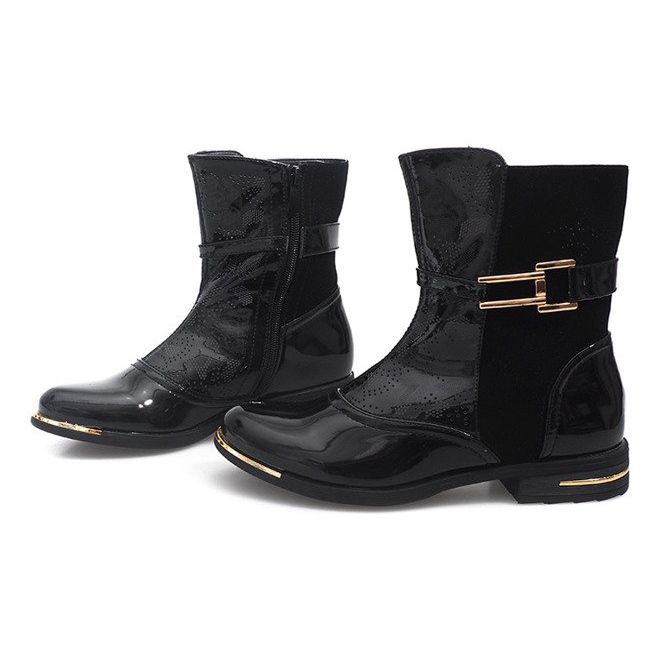 Stivali traforati Galosce laccate 6759-1 Nero 1