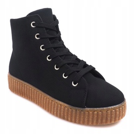 Stivali Creepers sulla piattaforma nera AM-1103 nero 2
