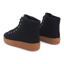Stivali Creepers sulla piattaforma nera AM-1103 nero 1