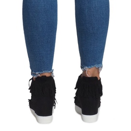 Sneakers con zeppa con frange Boho AT-0613-1 Nero 2