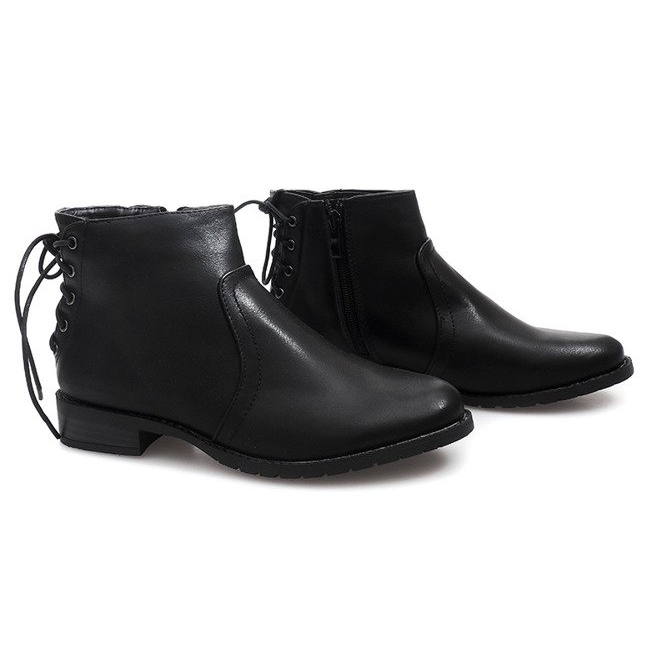 Stivali stringati classici 888-8 neri nero 1
