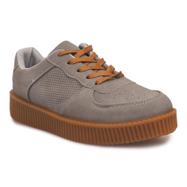 Stivali Creepers sulla piattaforma grigia HBK1015 grigio 1
