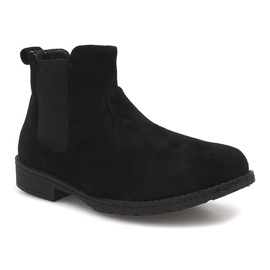 Stivaletti in pelle scamosciata Jodhpur 7-K3520A Nero 1