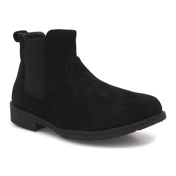 Stivaletti in pelle scamosciata Jodhpur 7-K3520A Nero 1