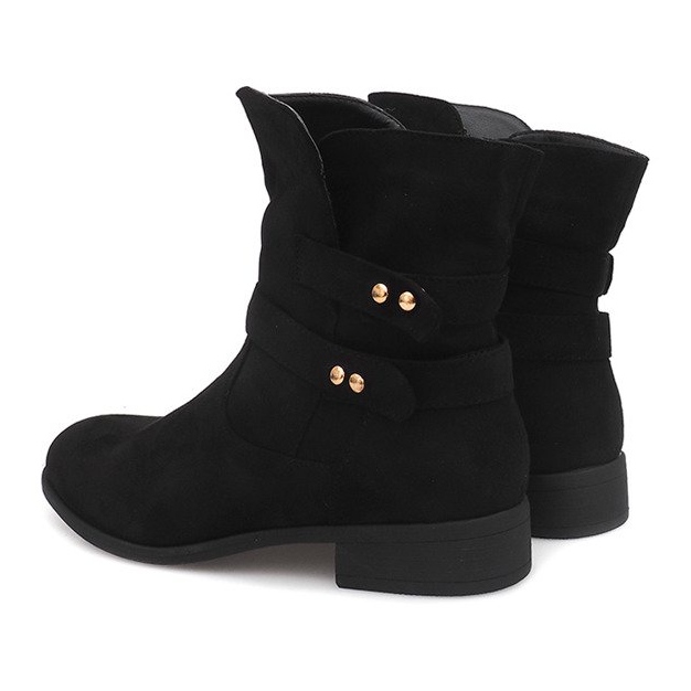Stivaletti in pelle scamosciata Stivali Jodhpur SG803 Nero 1
